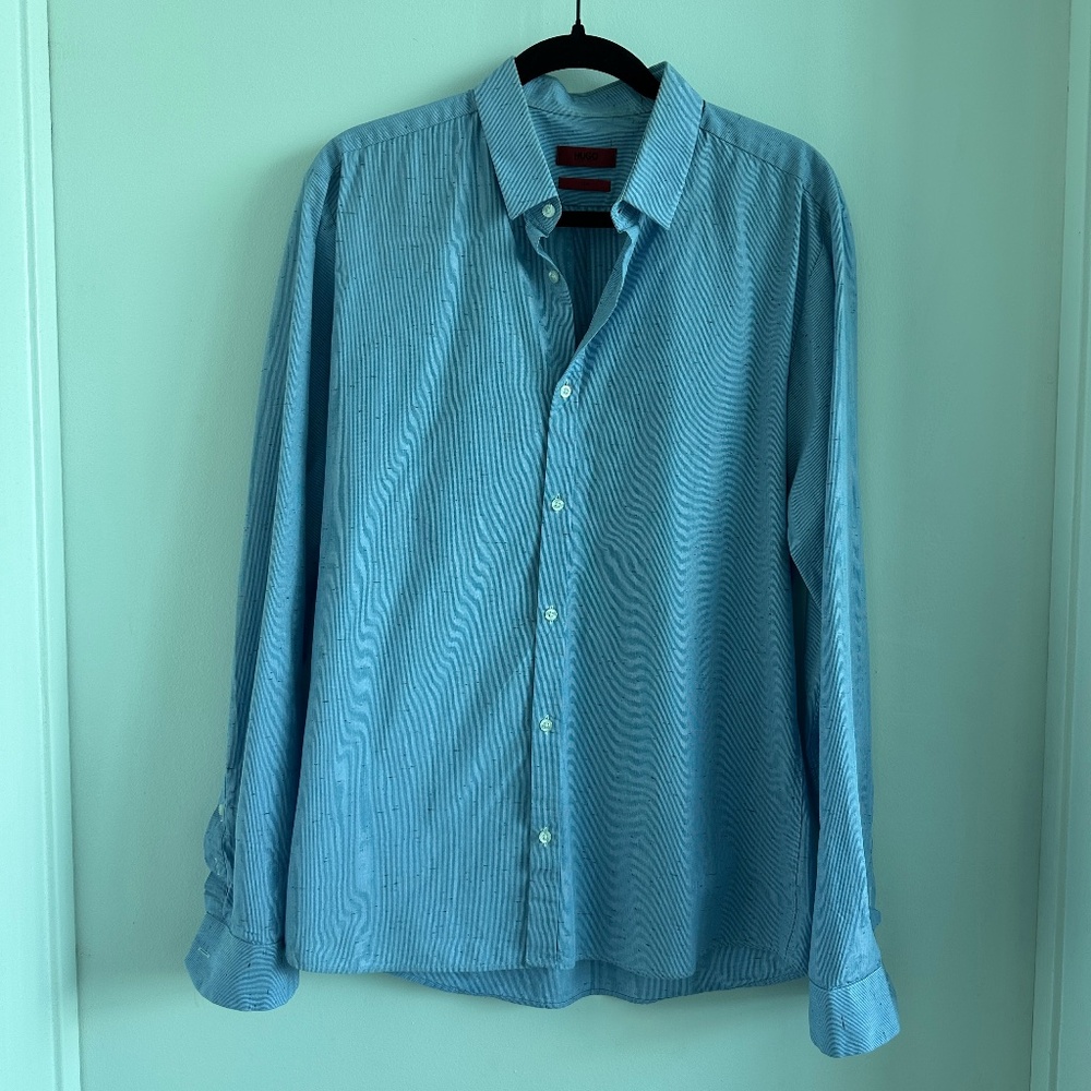 HUGO Hugo Boss Ero3 Slim Fit Blue L/S Shirt